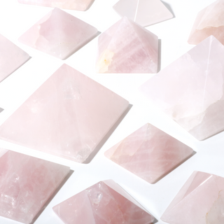 Rose Quartz Pyramid Carvings - 10 to 20 Pieces - 1kg Box from The Rock Space