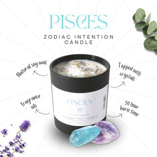 Crystal Zodiac Candle Pisces   from The Rock Space