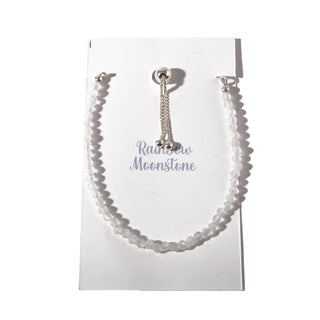 Rainbow Moonstone Sterling Silver Bracelet - Single    from Stonebridge Imports