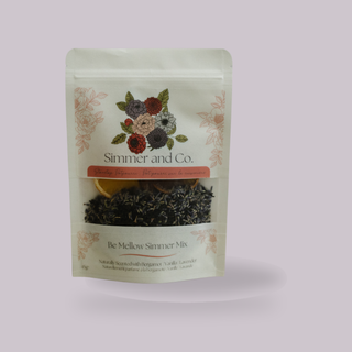 Simmer and Co Be Mellow Simmer Pot Mix pouch - natural lavender, bergamot and vanilla stovetop potpourri