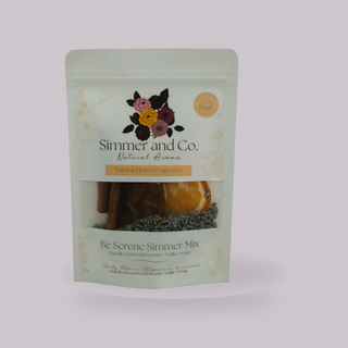 Simmer and Co Be Serene Simmer Pot Mix pouch - natural lavender, vanilla and orange stovetop potpourri