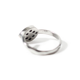 Black Agate Faceted Drop Ring - Adjustable from The Rock Space