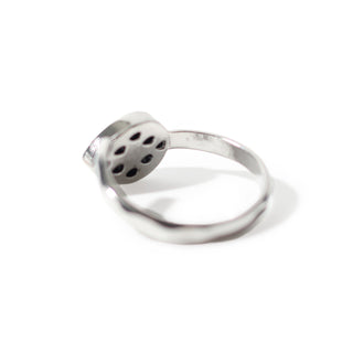 Black Agate Faceted Drop Ring - Adjustable from The Rock Space