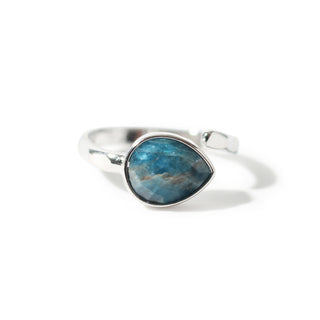 Blue Apatite Faceted Drop Ring - Adjustable from Stonebridge Imports