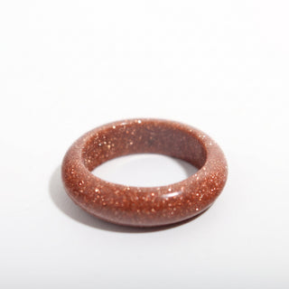 Brown Goldstone Carved Ring (Enhanced) from Stonebridge Imports