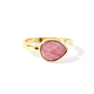 Rhodonite Faceted Drop Ring - Adjustable from The Rock Space