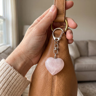 Rose Quartz Heart Charm - 1" from The Rock Space