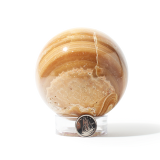 Golden Calcite Sphere Unique #1 - 3 1/8" from The Rock Space