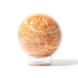 Orange Calcite Sphere Unique #9 - 3" from The Rock Space