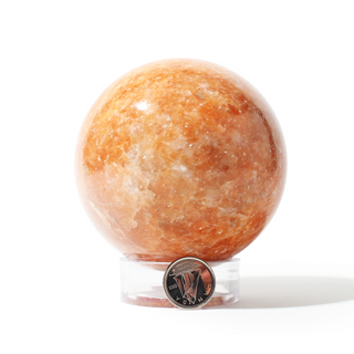 Orange Calcite Sphere Unique #11 - 3" from The Rock Space