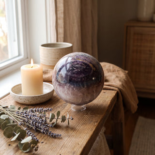 Fluorite Green and Purple Sphere Unique #10 from Stonebridge Imports