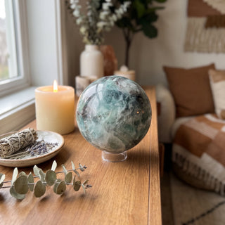 Fluorite Green and Purple Sphere Unique #11 from Stonebridge Imports