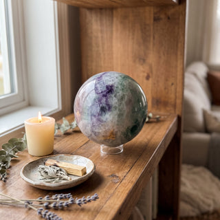 Fluorite Green and Purple Sphere Unique #12 from Stonebridge Imports