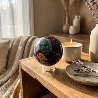 Fluorite Green and Purple Sphere Unique #18 from Stonebridge Imports