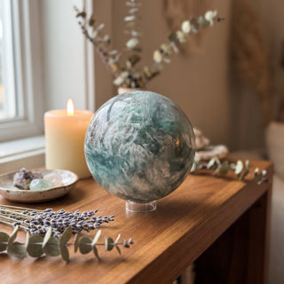 Fluorite Green and Purple Sphere Unique #21 from Stonebridge Imports