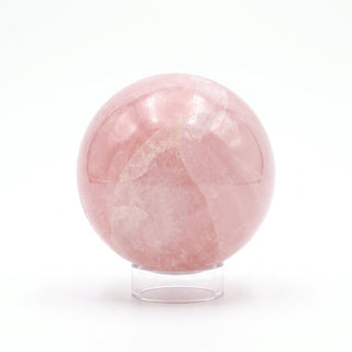Rose Quartz Sphere U#12 - 3 1/2", new photo on a clean white background. Stonebridge Imports.