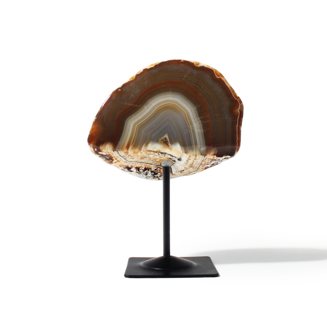 Agate Geode on Metal Stand - 3 1/2" to 5 1/2" #1 - 100g from The Rock Space