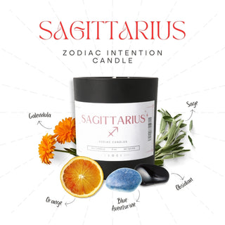 Crystal Zodiac Candle Sagittarius from The Rock Space