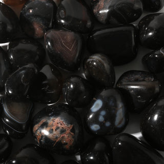 Agate Black Tumbled Stones    from Stonebridge Imports