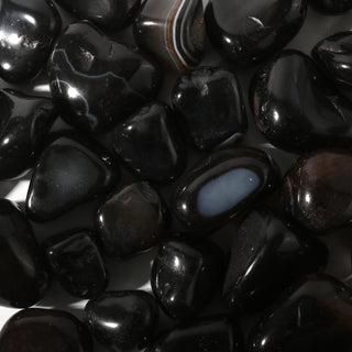 Agate Black Tumbled Stones    from Stonebridge Imports