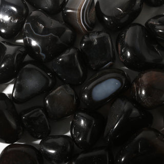 Agate Black Tumbled Stones from The Rock Space