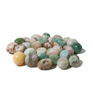 Green Flower Agate Tumbled Stone from The Rock Space