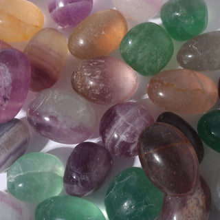 Fluorite Rainbow Tumbled from The Rock Space