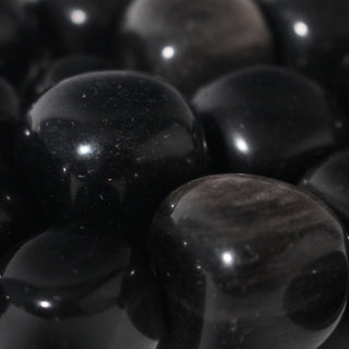 Obsidian Silver Sheen Tumbled Stones from The Rock Space