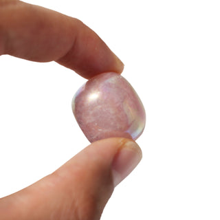 Rainbow Aura Rose Quartz Tumbled Stones from The Rock Space