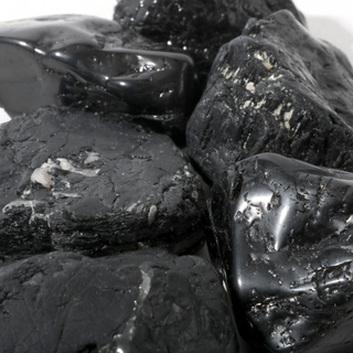 Black Tourmaline Tumbled Stones A - Free Form - 1lb from The Rock Space