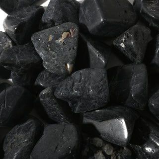 Black Tourmaline Tumbled Stones (Semi Polished) from The Rock Space