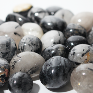 Tourmalinated Quartz Tumbled Stones