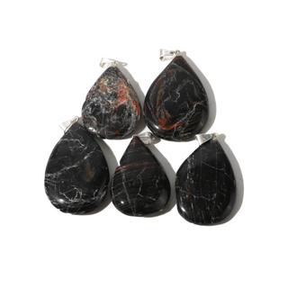 Black Tourmaline B Drop Pendant - Pack of 5 from The Rock Space
