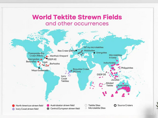word tektite strewn field map 