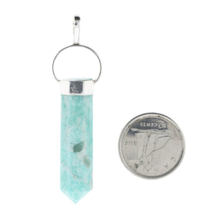 Amazonite Polished Point - 925 Silver Pendant from The Rock Space