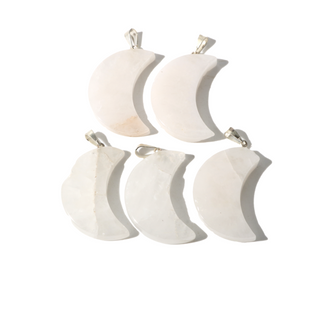 Imperfect White Quartz Crescent Moon Pendant - Pack of 5    from Stonebridge Imports