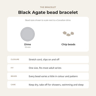 Agate Black Chip Bracelet (Enhanced) from Stonebridge Imports