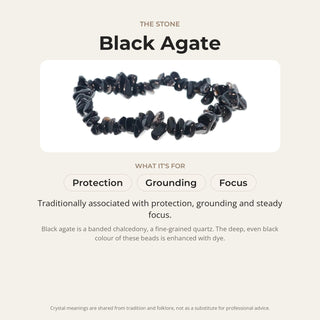 Agate Black Chip Bracelet (Enhanced) from Stonebridge Imports