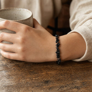 Agate Black Chip Bracelet (Enhanced) from Stonebridge Imports