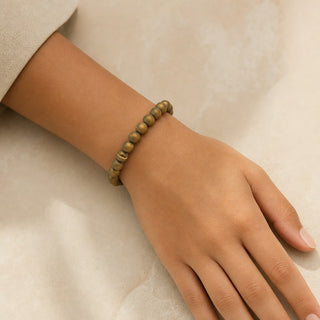 Agate Druzy Electroplated Gold Round Bracelet - 8mm (Enhanced) from The Rock Space