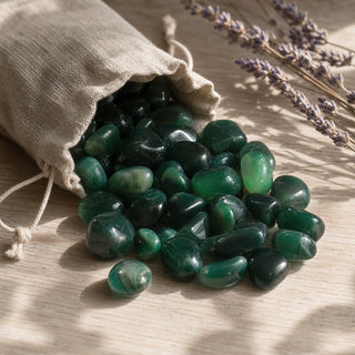 Agate Green Tumbled Stones (Enhanced) from Stonebridge Imports