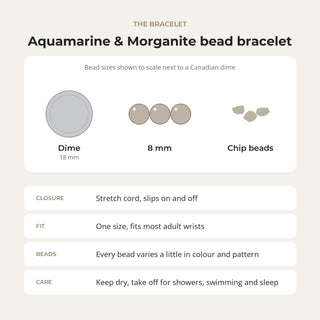 Aquamarine Morganite Bead Bracelet from The Rock Space