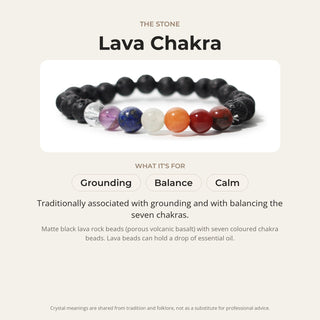 Black Lava Chakra Bracelet - 8mm from The Rock Space