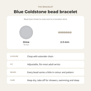 Blue Goldstone Bracelet - 2-3mm from The Rock Space