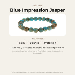 Blue Impression Jasper Round Bracelet - 8mm (Enhanced) from The Rock Space