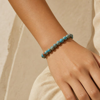 Blue Impression Jasper Round Bracelet - 8mm (Enhanced) from The Rock Space