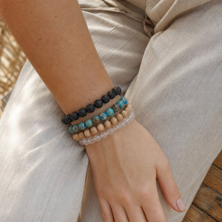 Blue Impression Jasper Round Bracelet - 8mm (Enhanced) from The Rock Space