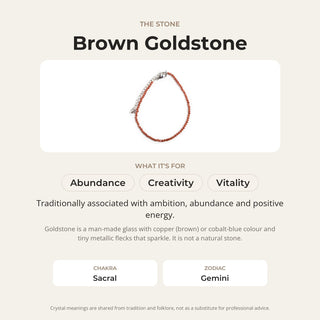 Brown Goldstone Bracelet - 2-3mm from The Rock Space