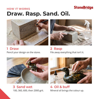 Beginner Animal Carving Kit - how to carve soapstone in 4 steps