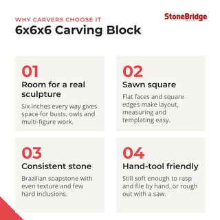 Soapstone for Carving Block - 6x6x6 from The Rock Space